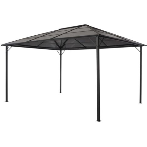 vidaXL Pavillon mit Aluminiumdach 4x3x2,6 m Schwarz