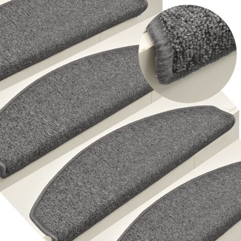 vidaXL Treppenstufenmatten 15 Stk Grau Dunkel 65x24x4cm