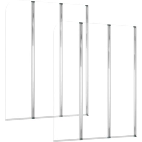 vidaXL Badekabine 2 Teile 104x130 cm Transparentes Sicherheitsglas