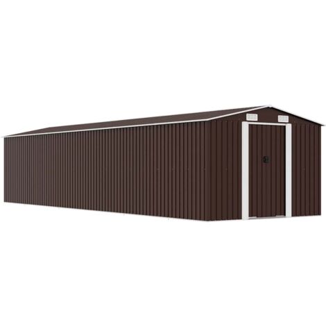 Gartenhaus Braun 257x990x181 cm galvanisierter Stahl