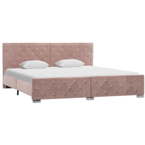 vidaXL Bettgestell aus Rose Velours 180x200 cm