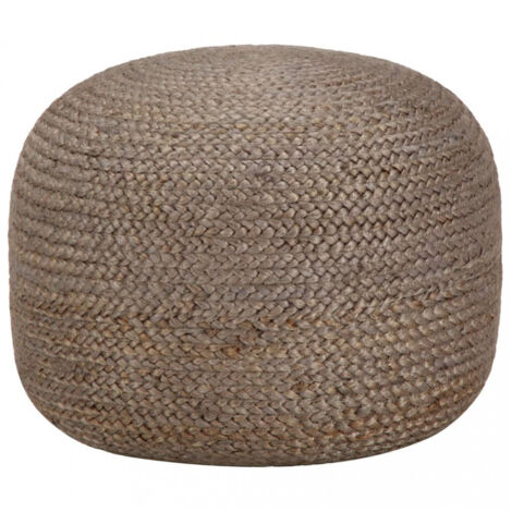 vidaXL Pouf handgefertigt Hellgrau 45 x 30 cm Jute