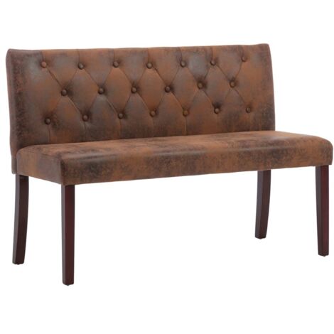 vidaXL Bank 120 cm Braun Kunstleder Wildleder