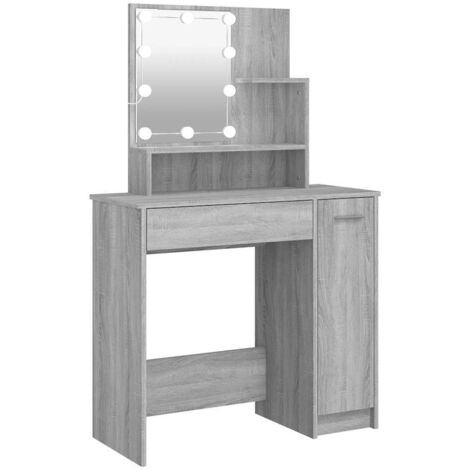 Friseurin mit LED Sonoma Grau 86,5x35x136 cm