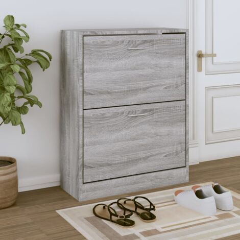 vidaXL Schuhschrank Sonoma Grau 63x24x81 cm Holzwerkstoff