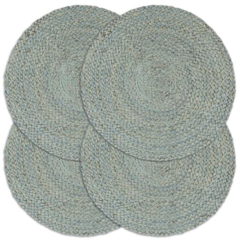 vidaXL Tischsets 4 Stück Olivgrün Einfach 38 cm Rund Jute