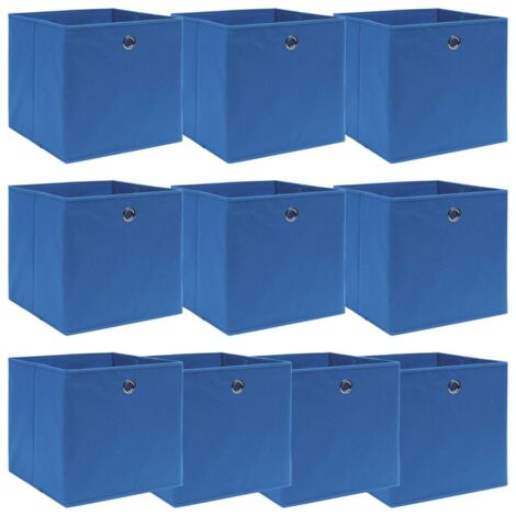 Aufbewahrungsboxen 10 Stk. Blau 32x32x32 cm Stoff vidaXL