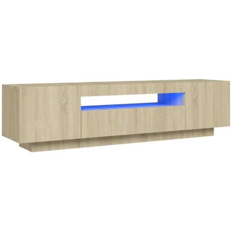 vidaXL TV-Schrank mit LED-Leuchten Sonoma-Eiche 160x35x40 cm