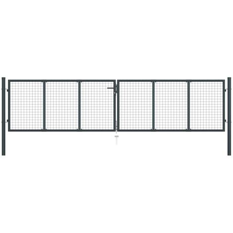 vidaXL Gartenportal aus verzinktem Stahl 400 x 125 cm Grau