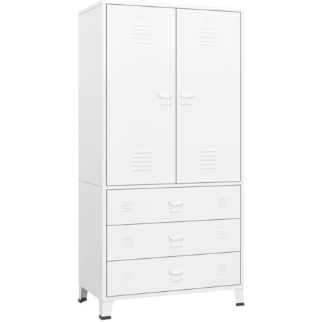 vidaXL Industrial Kleiderschrank Weiß 90x50x180 cm Metall