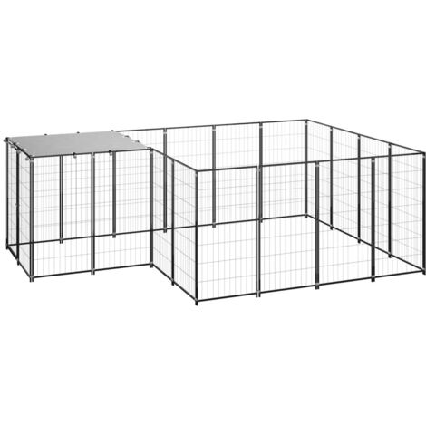 Hundezwinger Schwarz 6,05 m² Stahl