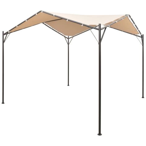 Zelt Pavillon 4 x 4 m Beige Stahl (1/5)