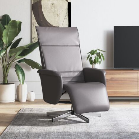 Relaxsessel mit Fußteil Grau Kunstleder vidaXL606648