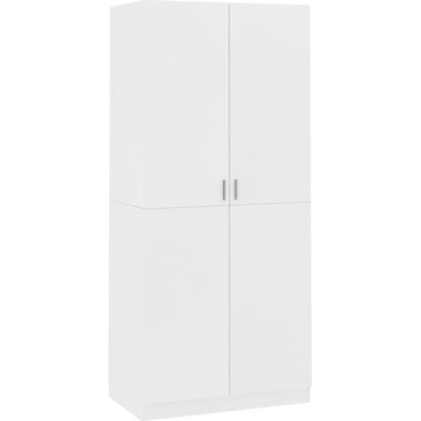 vidaXL Kleiderschrank Weiß 90x52x200 cm Holzwerkstoff