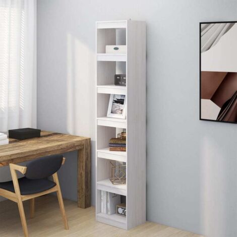 vidaXL Book Cabinet/Room Divider White 40x30x199 cm Solid Wood Pine