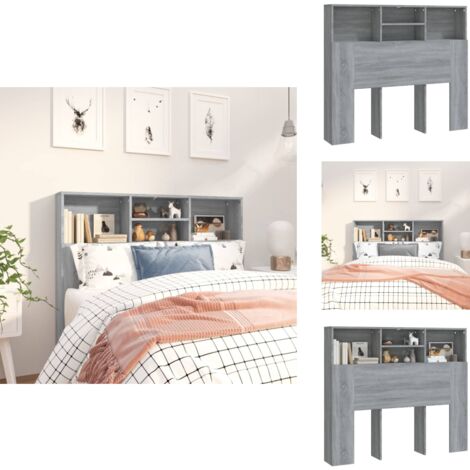 Kopfteil-Schrank Sonoma Grau 120x19x103,5 cm