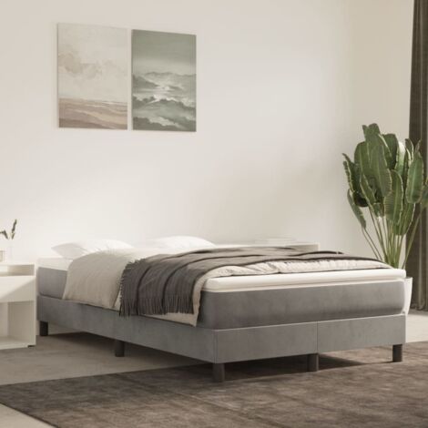 Lattenrost Bettgestell und Matratze Grau 120x200cm Velvet