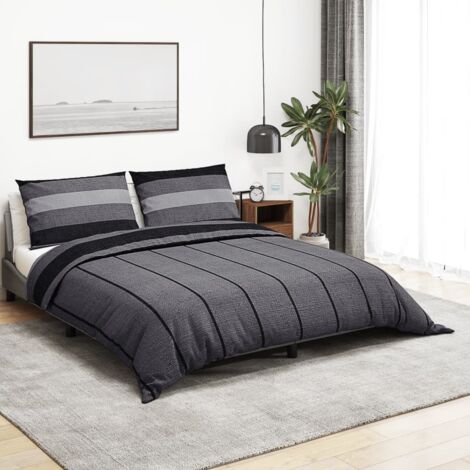 Dunkelgraues Bettbezug-Set 155x220 cm Baumwolle