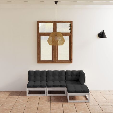 vidaXL 4-tlg. Garten-Lounge-Set mit Kissen Kiefer Massivholz