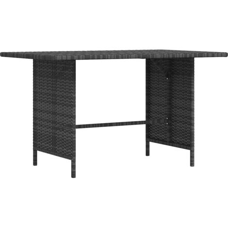 vidaXL Garden Dining Table Grey 110x70x65 cm Poly Rattan