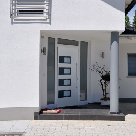 vidaXL Eingangstür Weiß 100x210 cm Aluminium und PVC