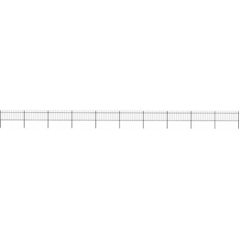 vidaXL Gartenzaun mit Speerspitzen Stahl 17 x 0,8 m Schwarz