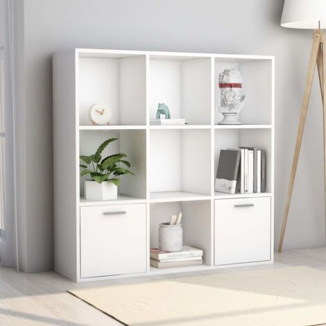 vidaXL Bücherregal Weiß 98x30x98 cm Ingenieurholz