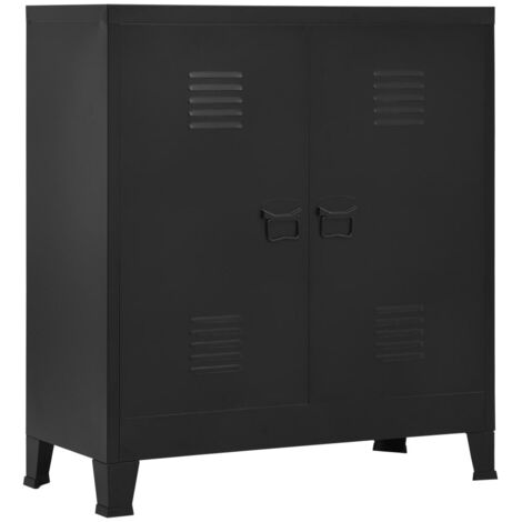 vidaXL Lagerschrank Industrial Schwarz 90x40x100 cm Stahl