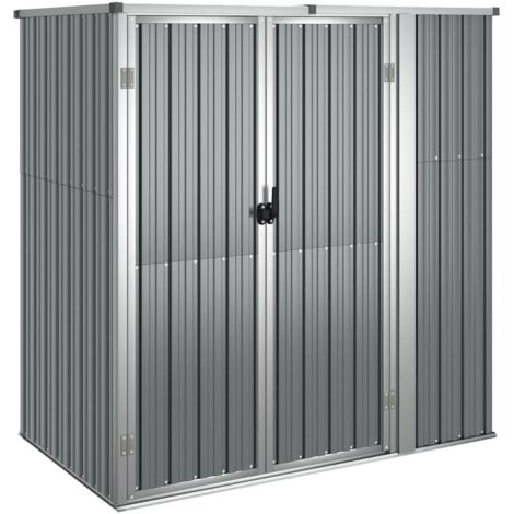 Gartenwerkzeugschuppen Grau 161x89x161 cm Galvanisiertes Stahl