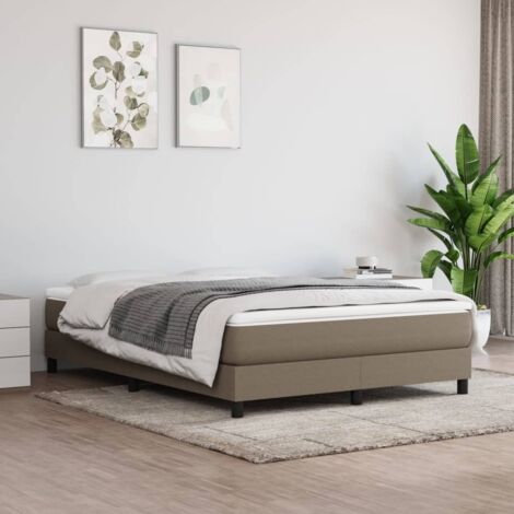 vidaXL Bettgestell Taupe 140x200 cm Stoff