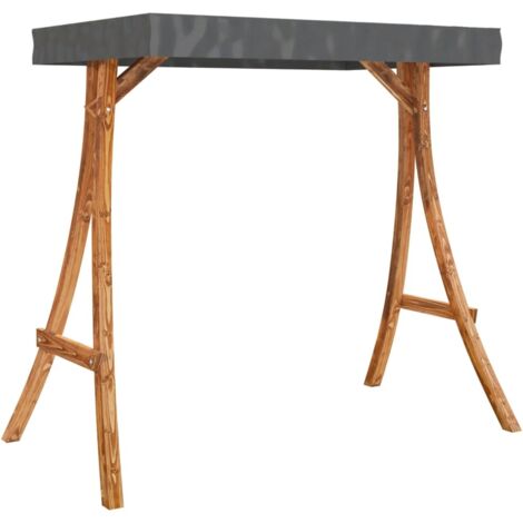 Schaukelgestell mit Dach Anthrazit Bugholz mit Teak-Finish vidaXL