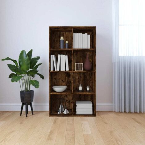 vidaXL Bücherregal Buffet Eiche Smoke 66x30x130 cm Holzwerkstoff