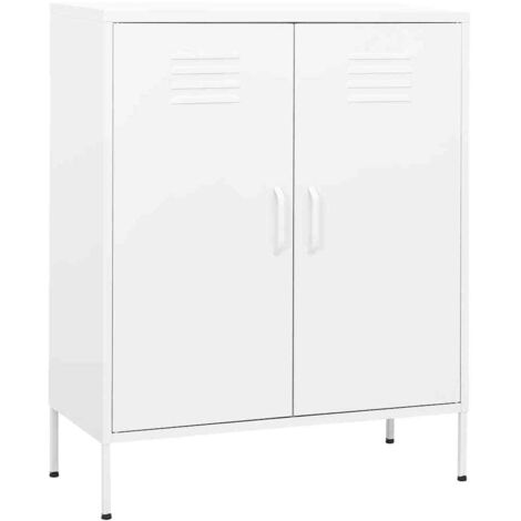 vidaXL Lagerschrank Weiß 80x35x101,5 cm Stahl