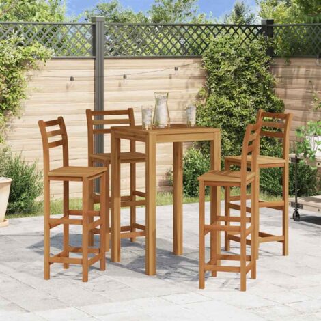 Barhocker Set von 4 aus massivem Akazienholz