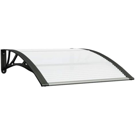 vidaXL Türvordach Schwarz und Transparent 100x75 cm Polycarbonat