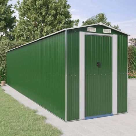 vidaXL Gartenhaus Grün 192x855x223 cm Verzinkter Stahl