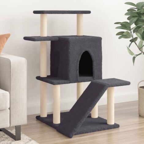 vidaXL Katzenbaum mit Sisal-Kratzern Grau Dunkel 97 cm
