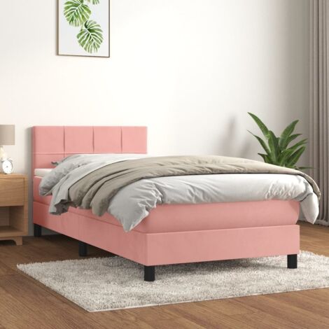 Boxspringbett mit Matratze Rosa 90x200 cm Samt vidaXL