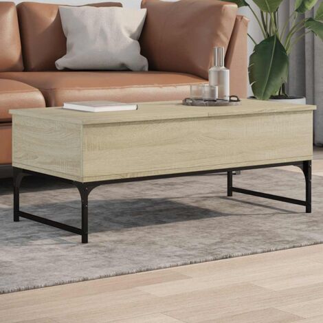 vidaXL Couchtisch Sonoma Eiche 100x50x40cm aus Spanplatte und Metall