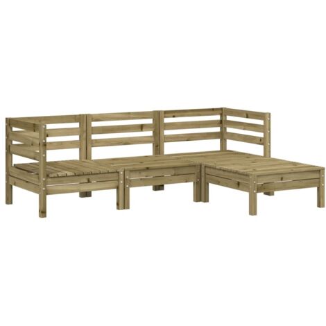 Gartenbank 3-Sitzer mit Fußstütze aus imprägniertem Kiefernholz