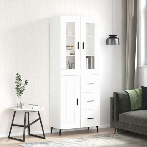 vidaXL Hochkommode Weiß 69,5x34x180 cm Holzwerkstoff (1/5)