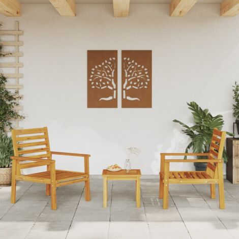 Gartenstuhl Set von 2 66,5x65x81 cm aus massivem Akazienholz