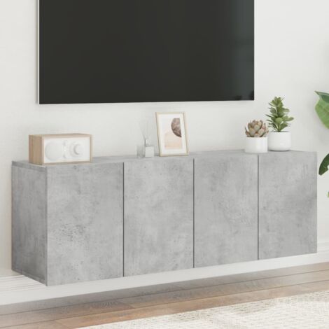 vidaXL 2 Piece Wall-mounted  TV Cabinet Set Concrete Grey 60x30x41 cm