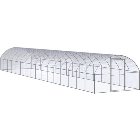 Hühnerstall im Freien 3x16x2 m aus verzinktem Stahl