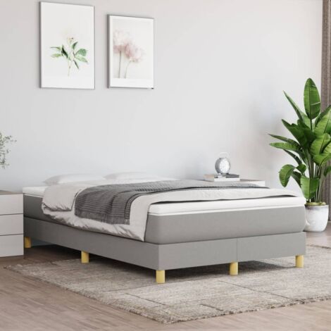 Bettgestell Grau hell 120x200 cm Stoff