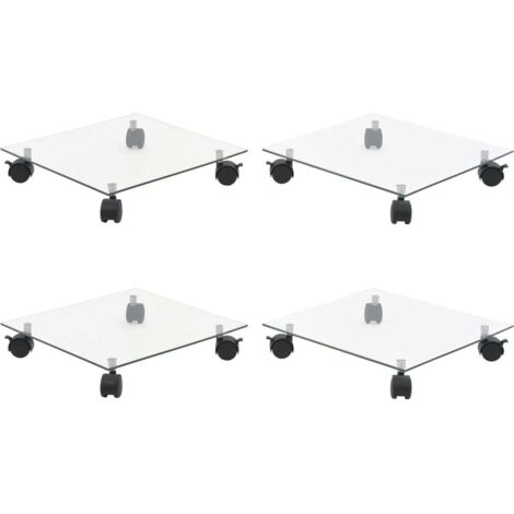 Pflanzenrollständer 4 Stk. 35x35 cm Gehärtetes Glas
