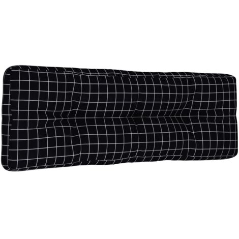 Palettkissen mit schwarzem Karomuster 120x40x12 cm aus Stoff