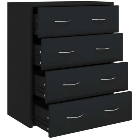 vidaXL Buffet mit 4 Schubladen 60x30,5x71 cm Schwarz