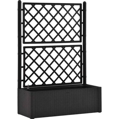 vidaXL Garden Raised Bed with Trellis and Self Watering System Anthracite