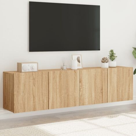 Wand-TV-Möbel 2 Stück Sonoma Eiche 80x30x41 cm